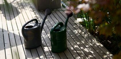 Gartenbewässerung mit Gießkanne als nachhaltige Methode zur Wasserversorgung.