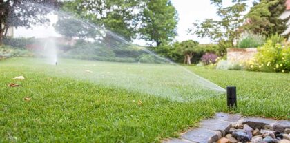 Gartenbewässerung mit Sprinkler zur effizienten Wasserversorgung im nachhaltigen Garten